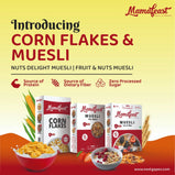 Mamafeast Cornflakes 500g + Muesli Fruit & Nut 400g | Break fast Cereals | High in Iron | High in B Group Vitamins | (Pack of 2) 900g