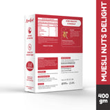 Mamafeast Muesli Nuts Delight 400g | Breakfast Cereal | Cholesterol Free | Whole Grains | Finest Dry fruit Nuts | No Sugar Infused |400g
