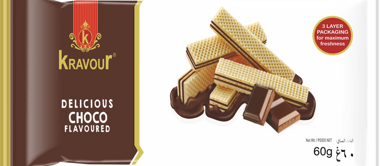 Kravour Choco Wafer Biscuit 60Gm