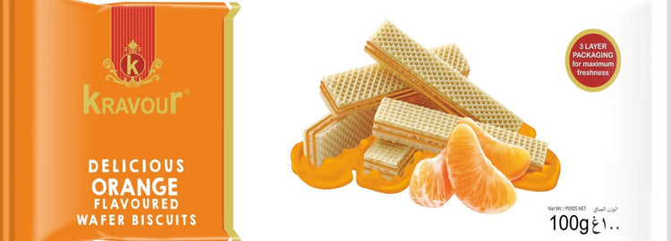 Kravour Orange Wafer Biscuit 100Gm
