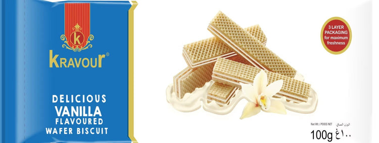 Kravour Vanilla Wafer Biscuit 100Gm