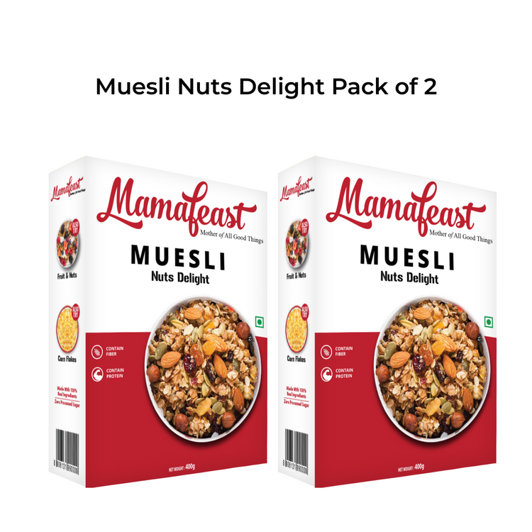 Mamafeast Muesli Nuts Delight - 400gm | Pack of 2 - 800gm