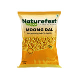 Naturefest Premium Unpolished Moong 1KG & Urad Dal 1KG Combo | Sundried Pulses | High In Protein & Fibre | No Preservatives | Net.wt.2Kg
