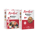Mamafeast Muesli Fruit & Nuts and Nuts Delight | Breakfast Cereal | High In Iron | 400G X Pack of 2 | 800 Gm