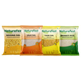 Naturefest Basket Contains 1kg pack each of Basmati Rice, Moong Dal, Toor Dal and Urad Dal | Total weight 4kg