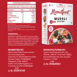 Mamafeast Muesli Fruit & Nuts and Nuts Delight | Breakfast Cereal | High In Iron | 400G X Pack of 2 | 800 Gm