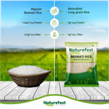 Naturefest Premium Long Grain 1121 Basmati Rice | Rich Aroma | Organically Aged | Gluten-Free | Suitable For Daily Use | Bulk Order 5 KG, 10 KG, 15 KG, 20 KG, 25 KG